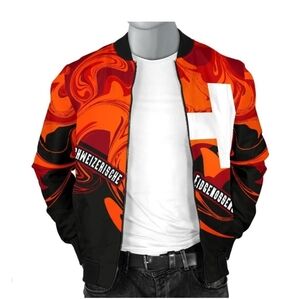 Switzerland Men’s Bomber Jacket – Flame of Switzerland Bomber Jacket 2XL